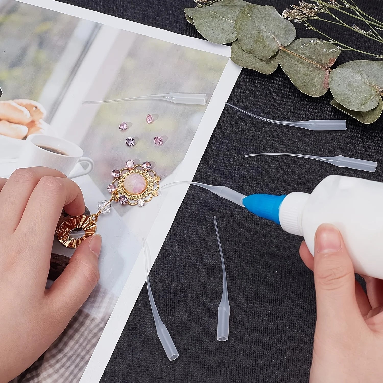 100Pcs Precision Glue Applicators, with Micro Tips and Extenders,Crafts