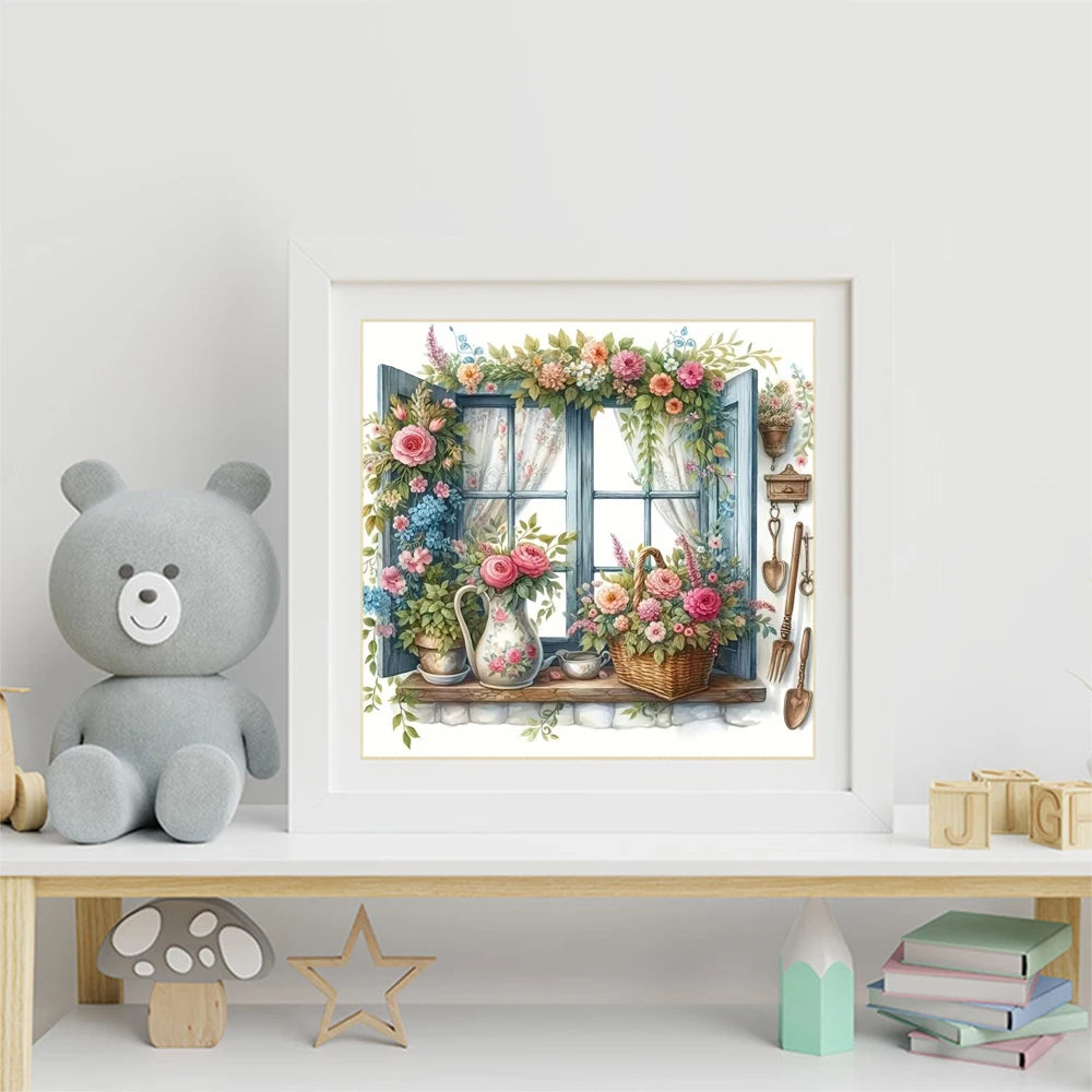 EverShine 5D DIY Diamond Mosaic Window Landscape Picture Rhinestones Painting