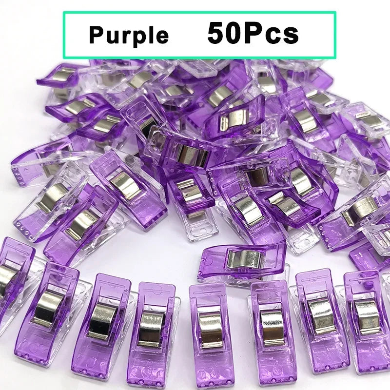 20/50Pcs Multipurpose Plastic Sewing Clips Colorful Binding Clips Craft Quilting