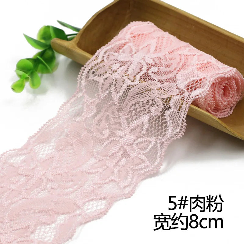 1Meter Elastic Lace Ribbon Crafts Fabric Lace Trimming Home Garment