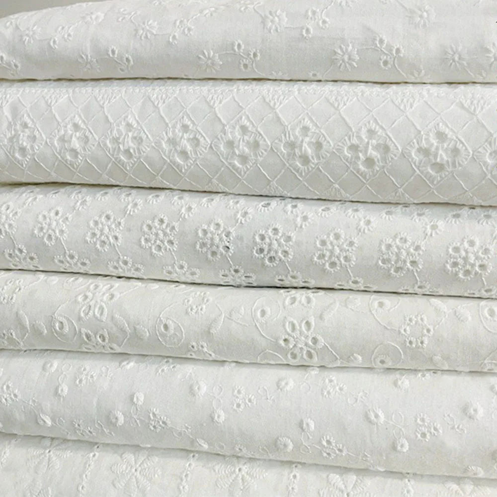 Embroidery Lace 100% Cotton Fabric Water Soluble Hollow Small Flower