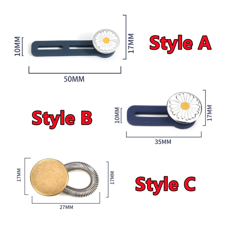 New 10/5/1PC Metal Button Extender Pants Jeans Adjustable Retractable Waist