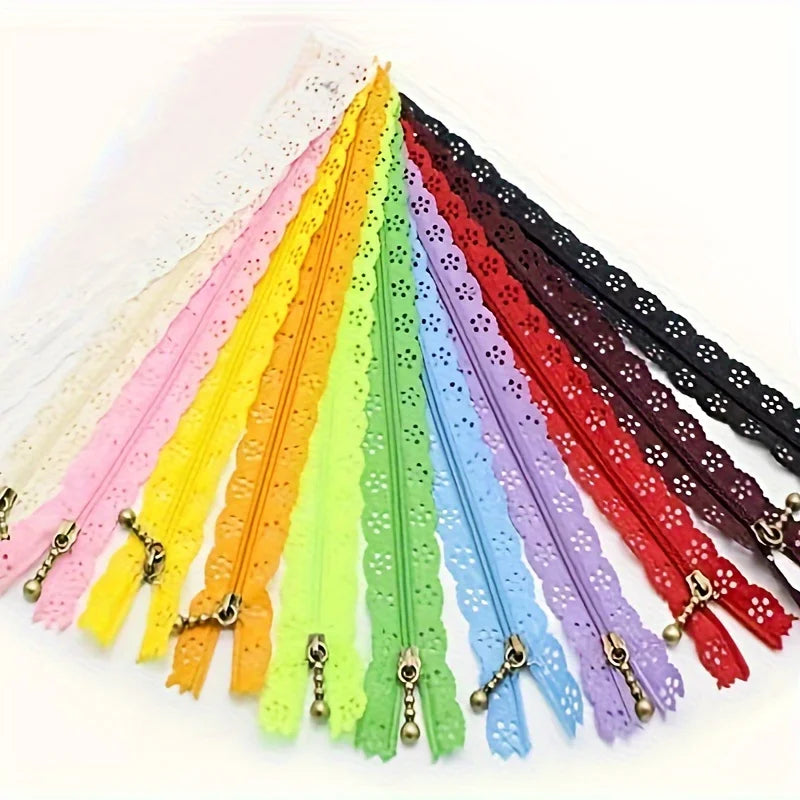 10 pcs 15-30cm #nylon closed tail lace hollow lace zipper
