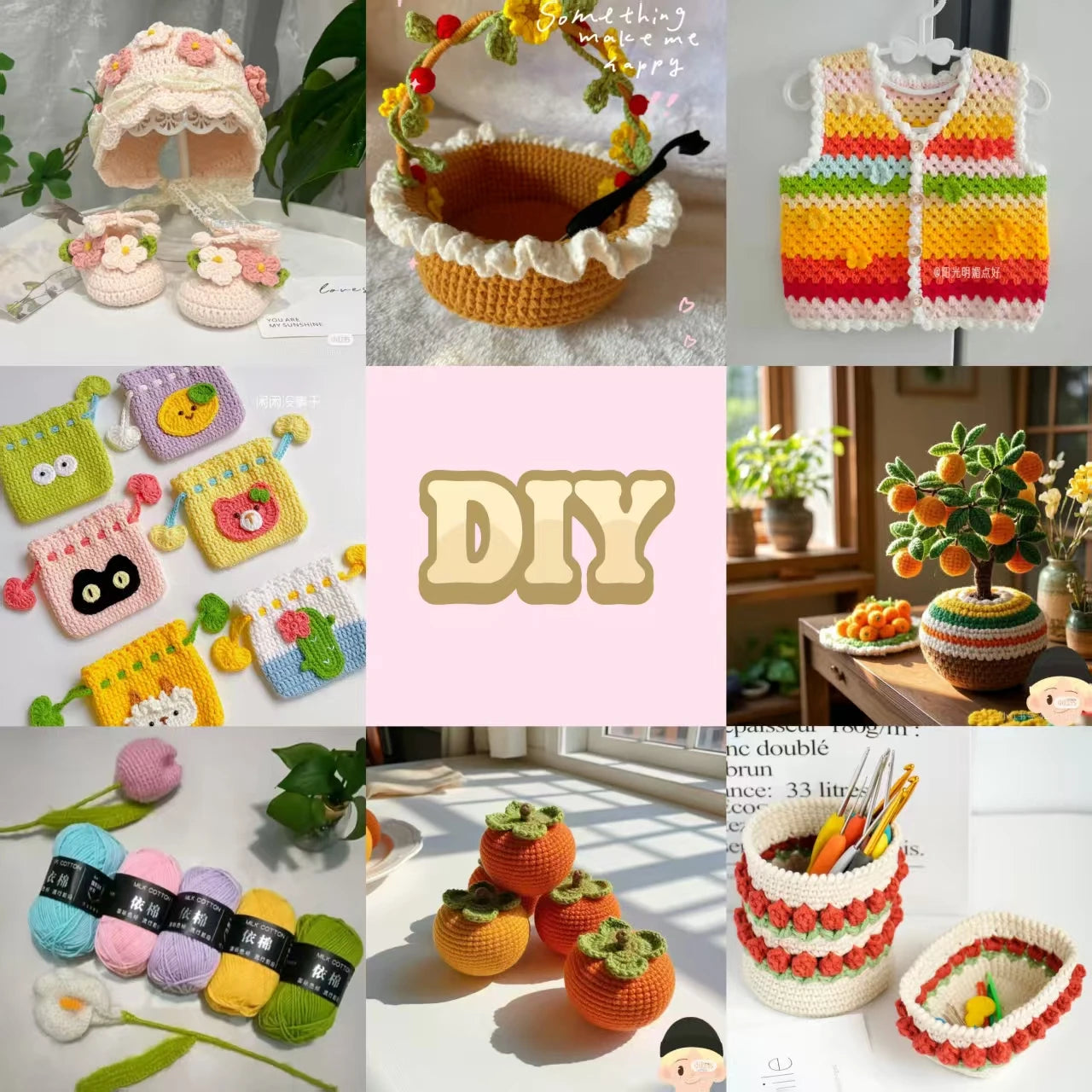 10pcs/Lot Milk Cotton Yarn 500g Soft-Dyed 4ply Knitting Crochet Bags