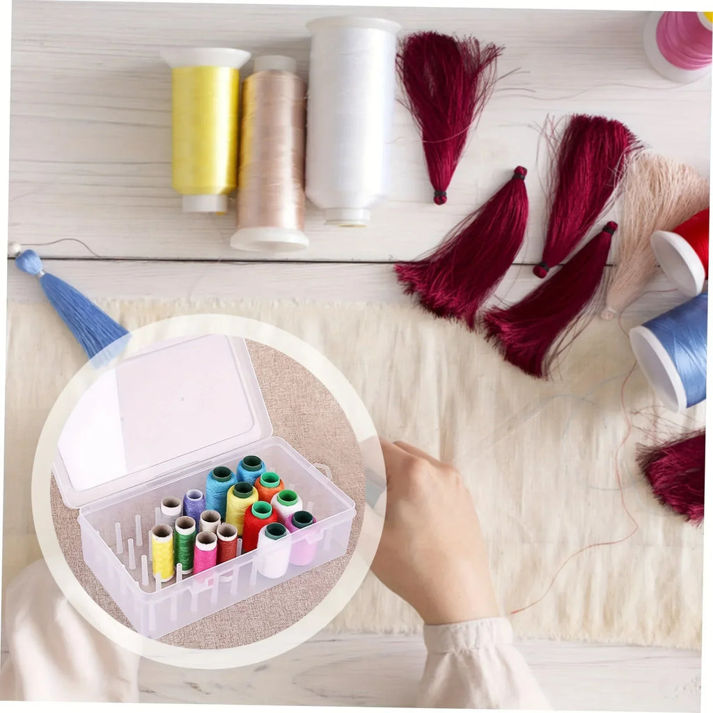 42 roll thread storage box,  transparent  plastic embroidery set