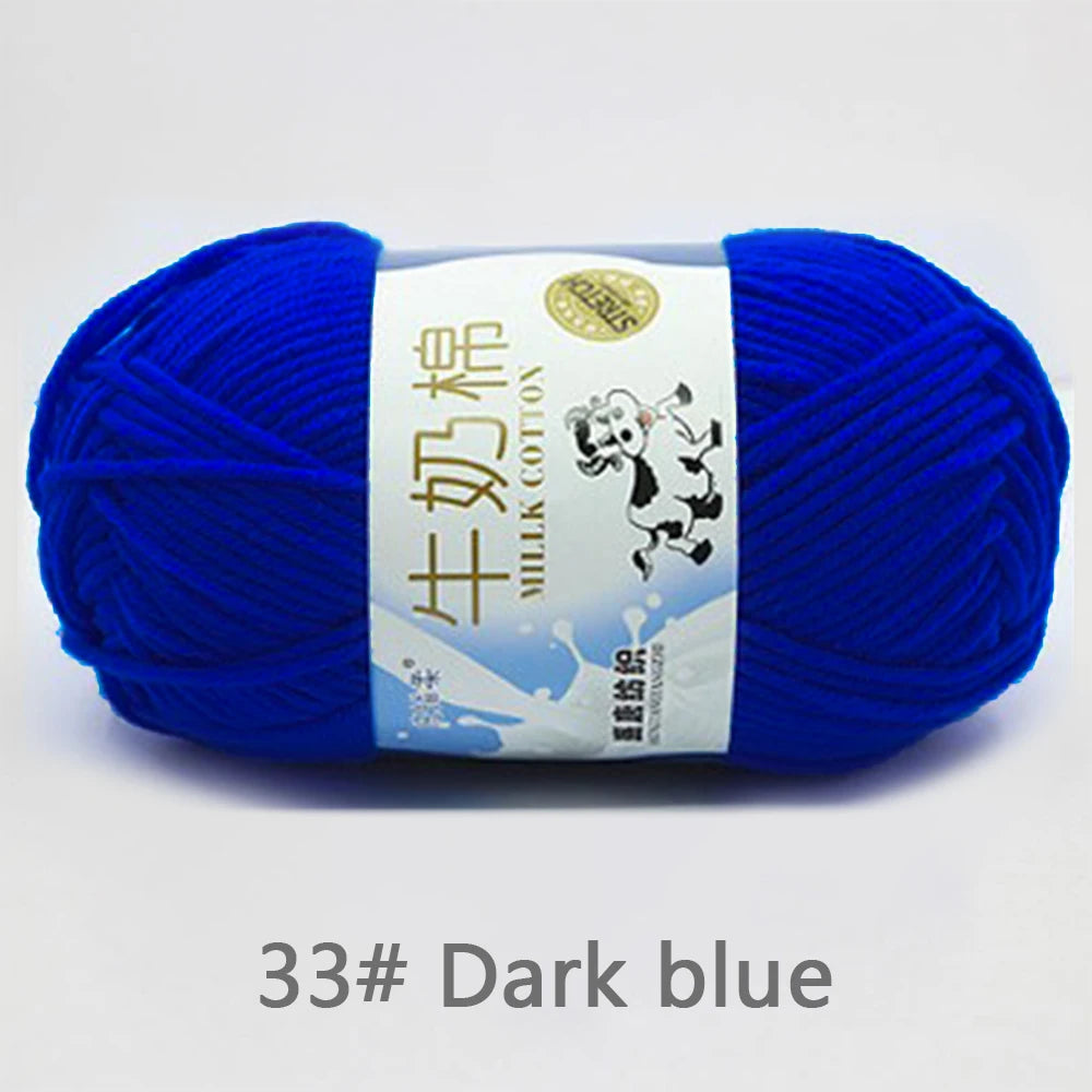New 5Pcs colorful Soft Milk Cotton 5Ply Yarn Children, Adults