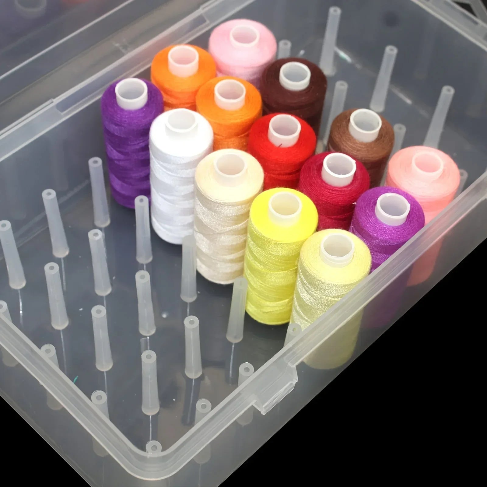 42 roll thread storage box,  transparent  plastic embroidery set