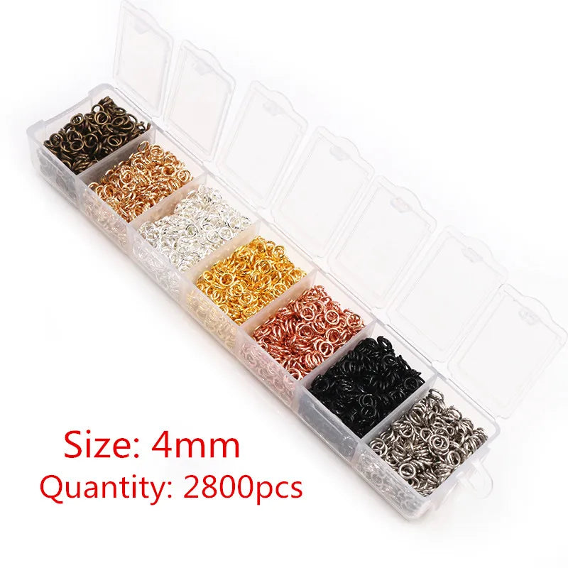 Box 3/4/5/6/7/8 10mm 8-Colors Open Jump Rings Link Loop Connector