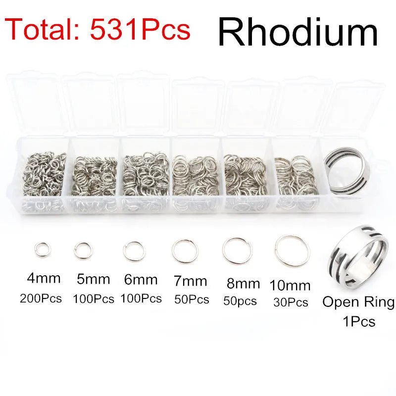 Box 3/4/5/6/7/8 10mm 8-Colors Open Jump Rings Link Loop Connector