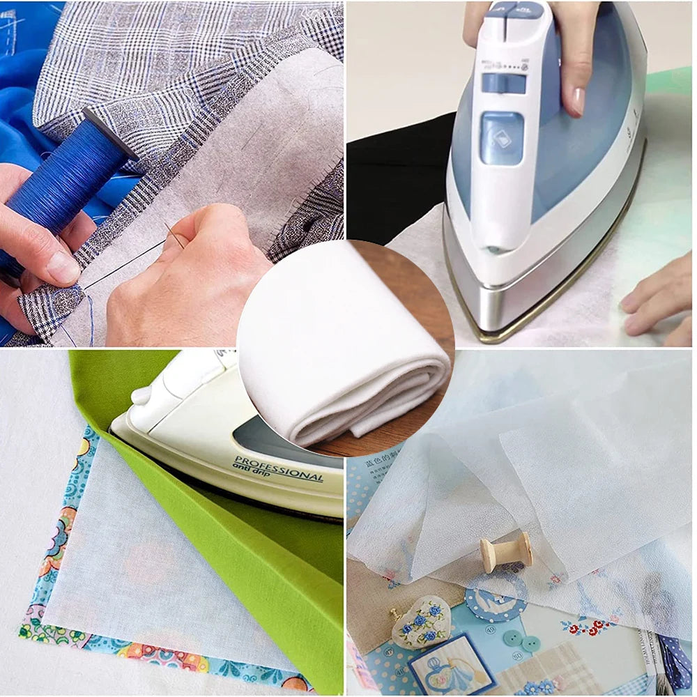 Fusible Interfacing Iron-On/Non-Woven Sewing Cover Stitches Back of Stitch-Fused Beautifully
