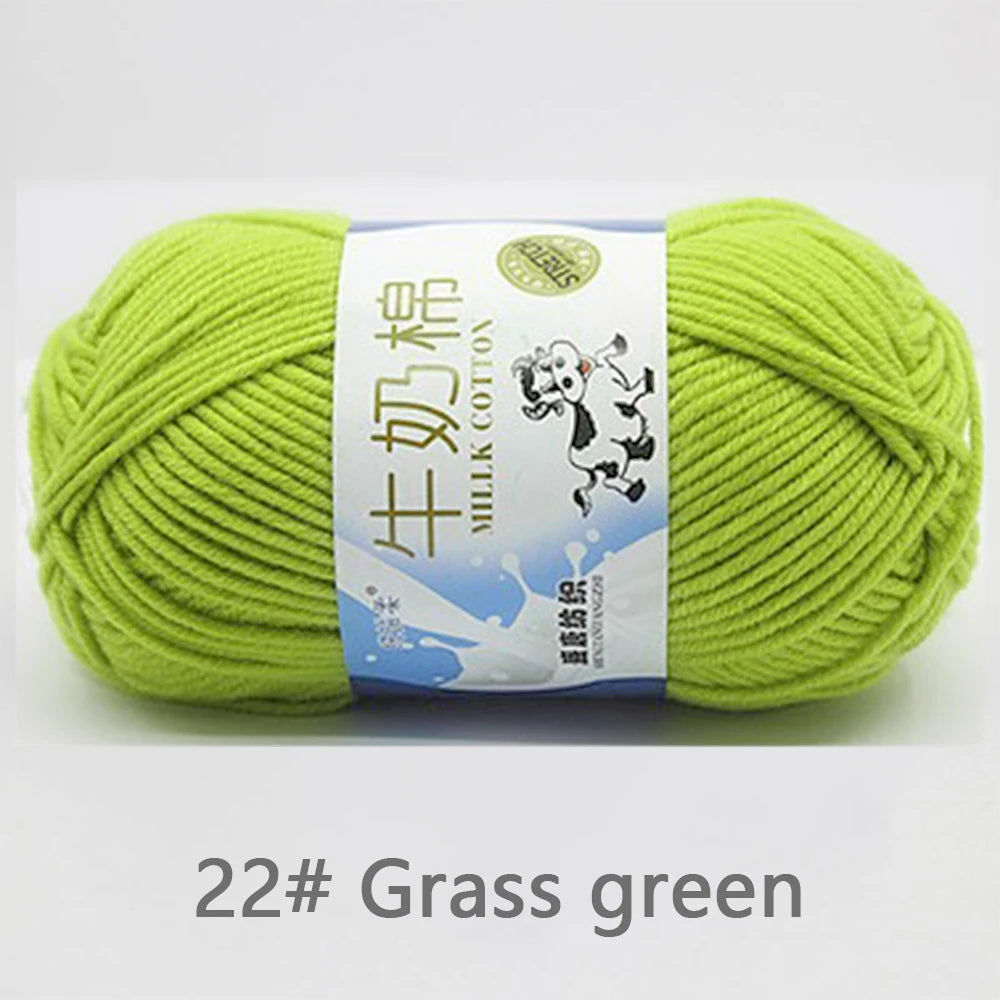 New 5Pcs colorful Soft Milk Cotton 5Ply Yarn Children, Adults