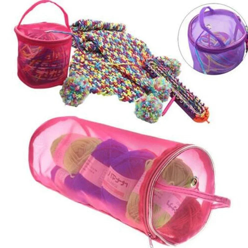 1Pc Portable Yarn Storage Bag Hollow Mesh Knitting Wool Yarn