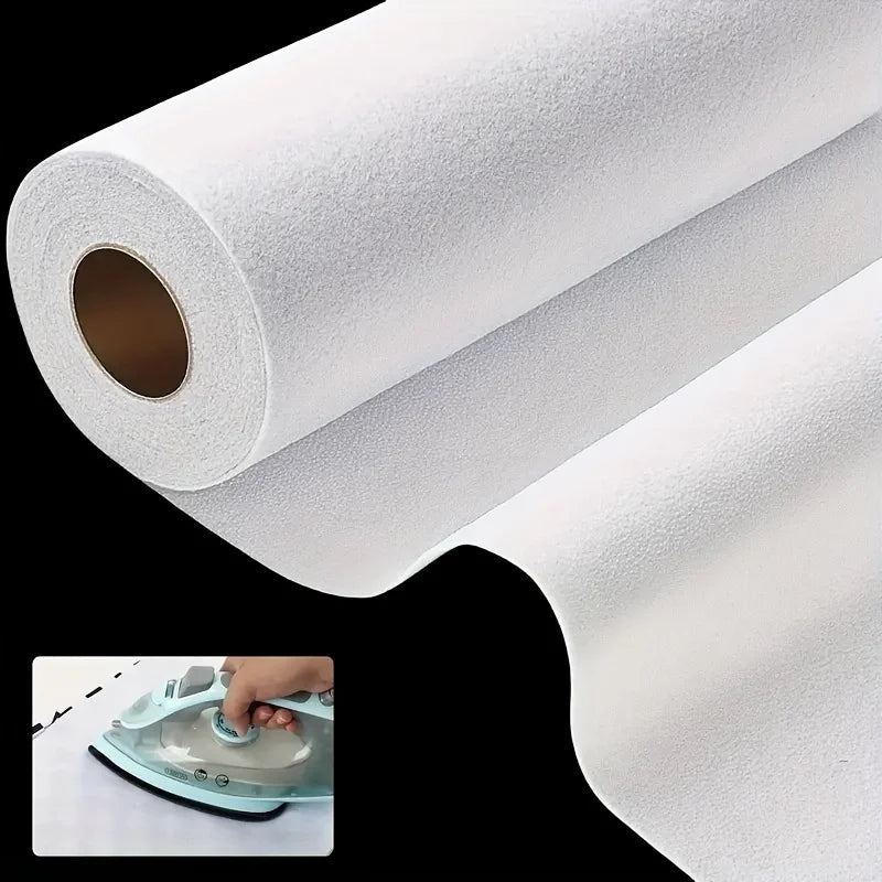 1Roll 11.6×15yd Iron-On Fusible Interfacing - Lightweight Polyester For Sewing Crafts