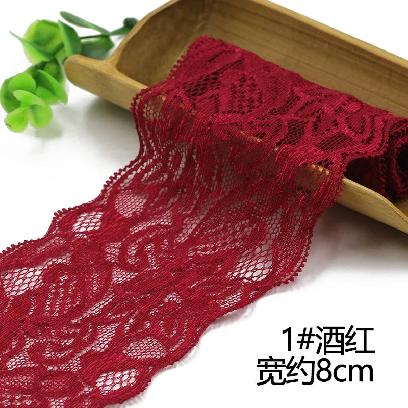 1Meter Elastic Lace Ribbon Crafts Fabric Lace Trimming Home Garment