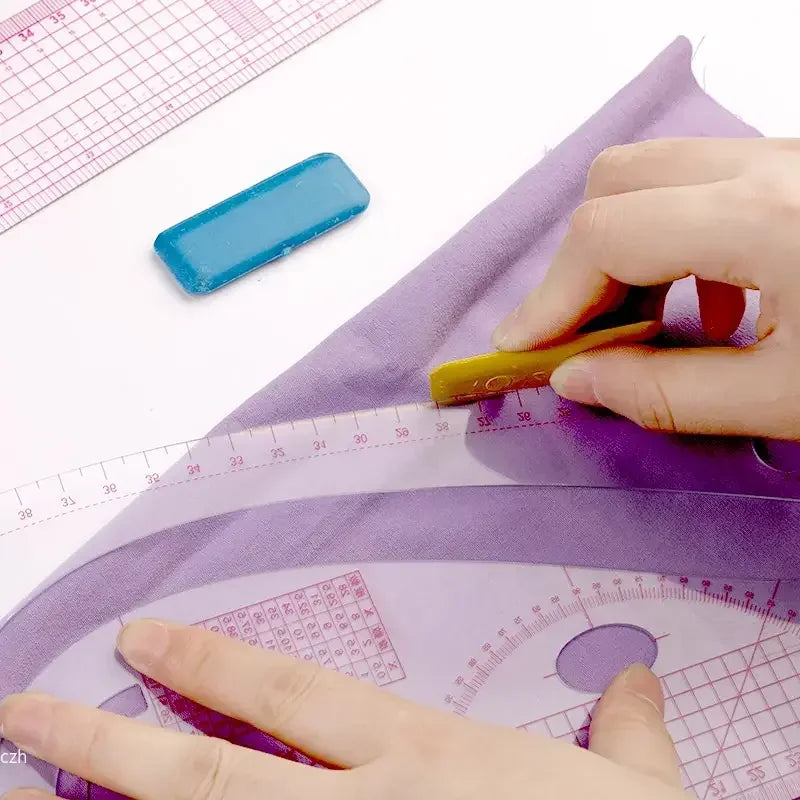 6-Piece French Curve Ruler Set - Flexible Tailoring Templates for Dressmaking