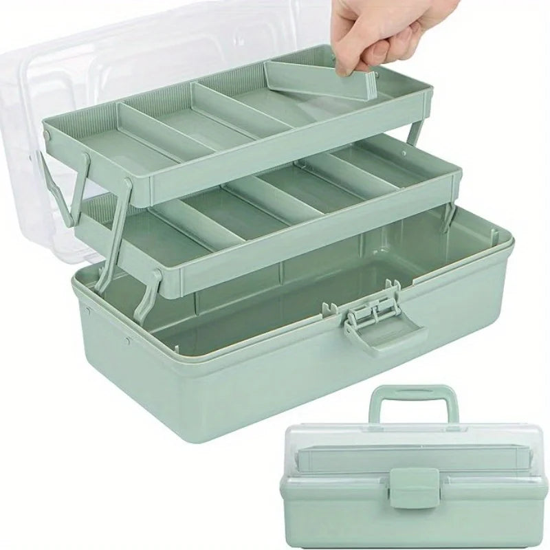3-Layer Multipurpose Craft Organizers and Storage with Adjustable Dividers, Portable