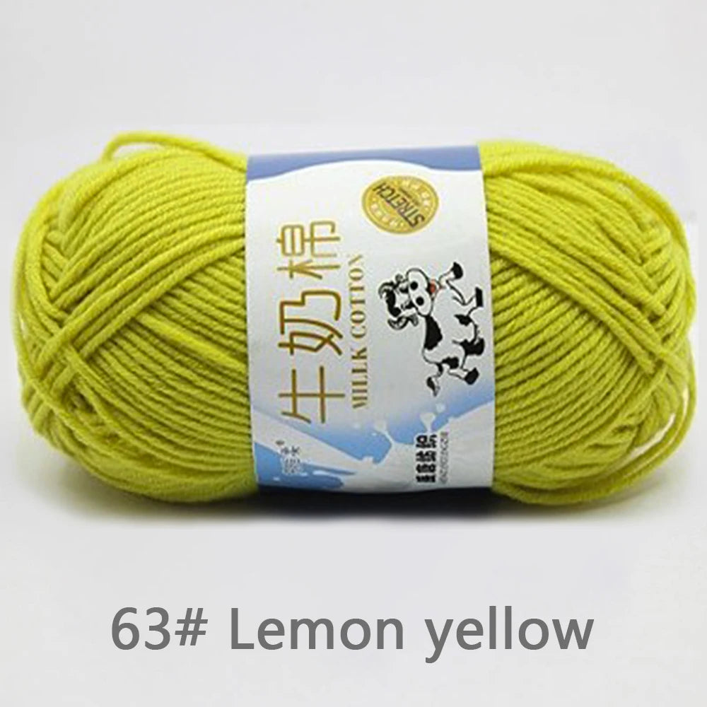 New 5Pcs colorful Soft Milk Cotton 5Ply Yarn Children, Adults