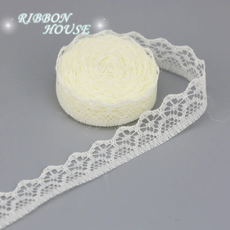 (20 yards/roll) 15mm white Lace fabric Webbing Decoration gift packing Material