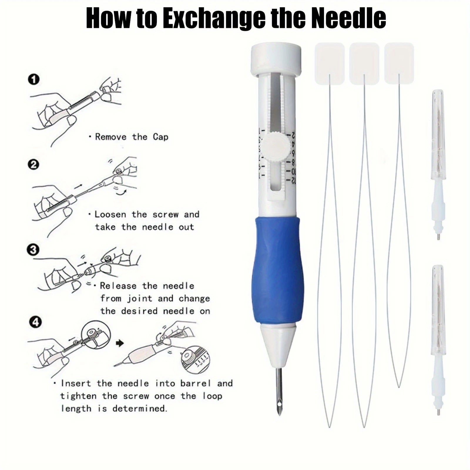 Embroidery Punch Needle Kit Stitching Tool Set Magic Needle Pen