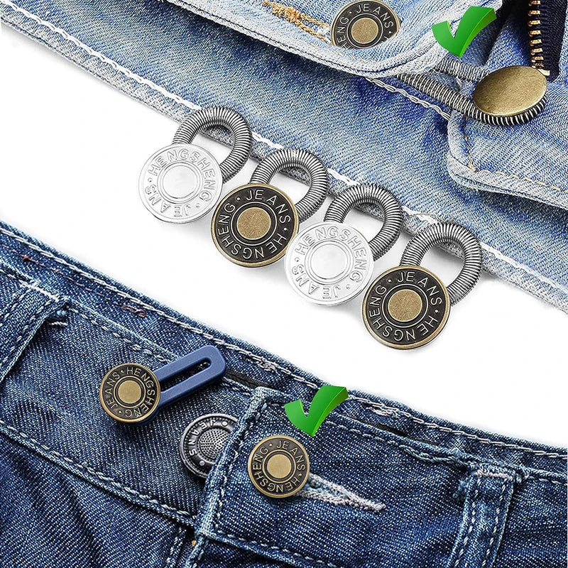 New 10/5/1PC Metal Button Extender Pants Jeans Adjustable Retractable Waist