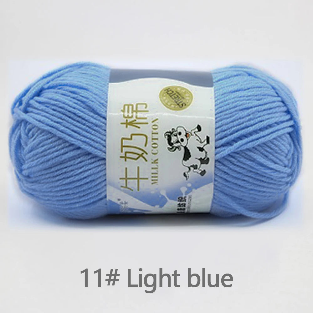 New 5Pcs colorful Soft Milk Cotton 5Ply Yarn Children, Adults