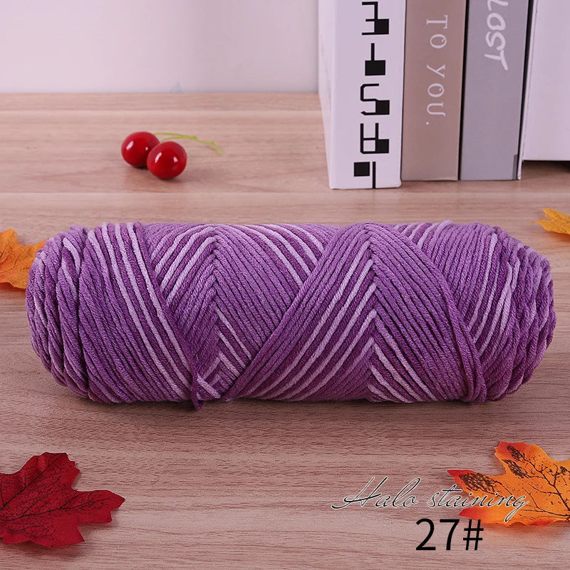 300g Halo Dyed 5-Strand Dyed Milk Cotton woven Crochet Yarn