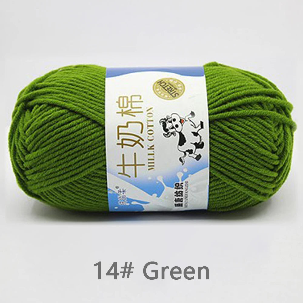 New 5Pcs colorful Soft Milk Cotton 5Ply Yarn Children, Adults