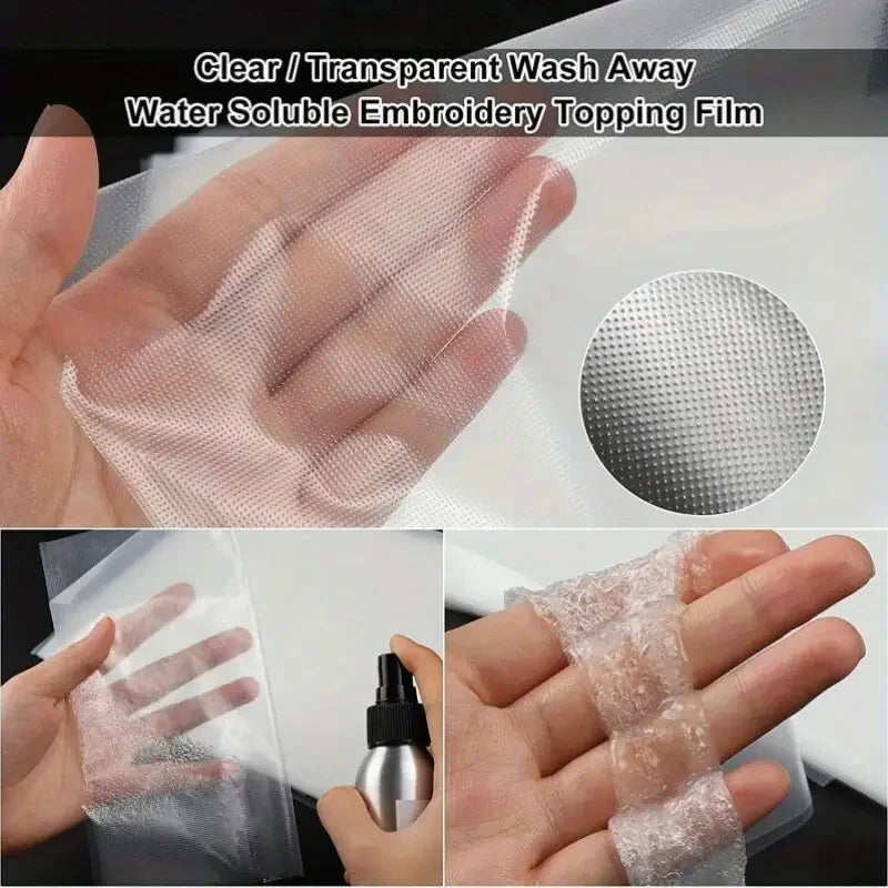1Roll Washable Water-Soluble Embroidery Stabilizer Film Clear