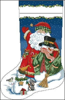 Christmas sock , 100% cotton threads Counted Cross stitch sets Kit 4