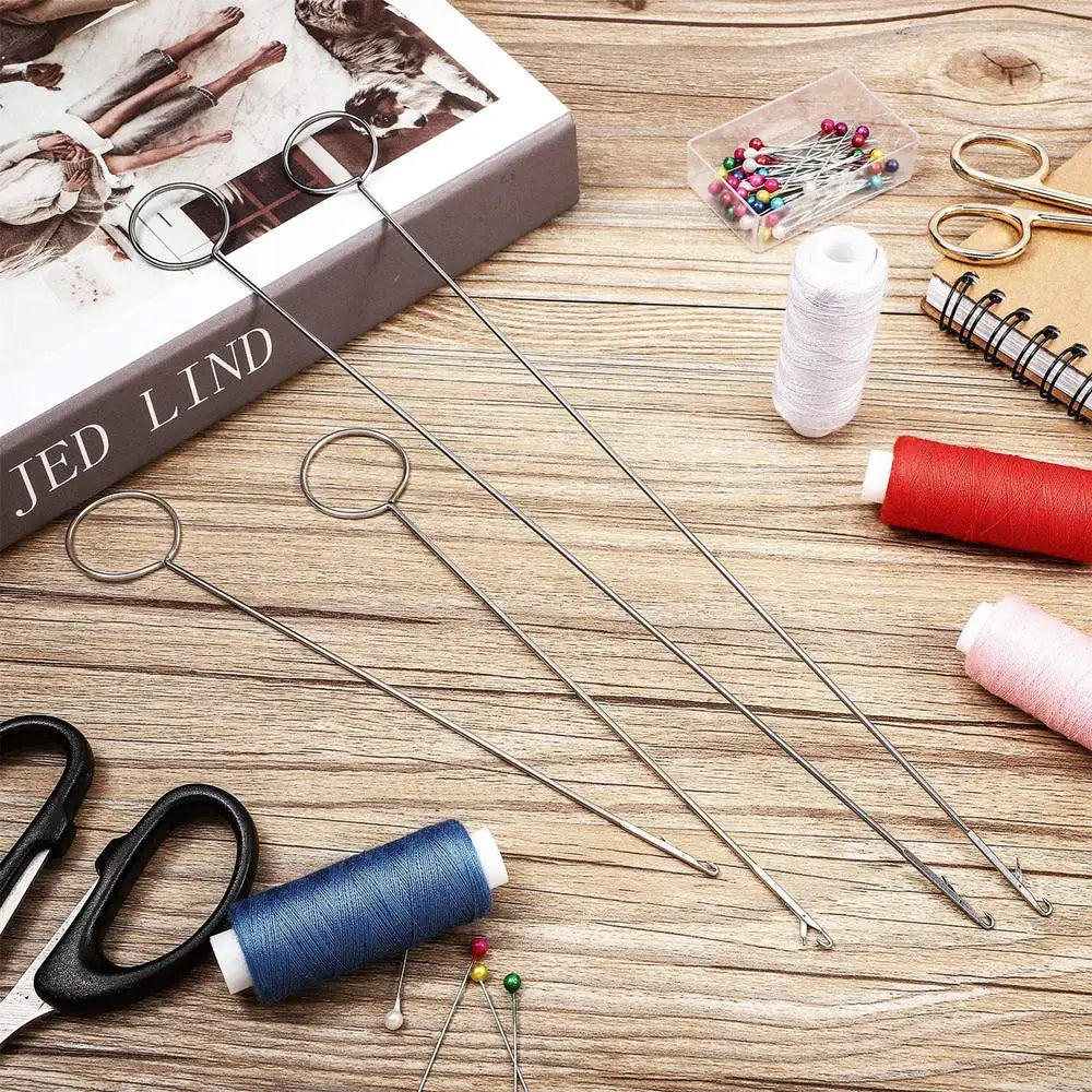 1/2PCS Stainless Steel Sewing Loop Hook Turning Fabric Tube 17.5&26.5CM