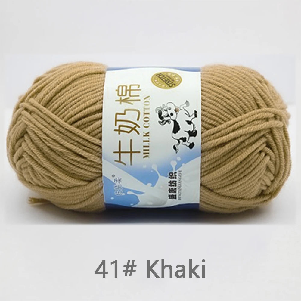 New 5Pcs colorful Soft Milk Cotton 5Ply Yarn Children, Adults