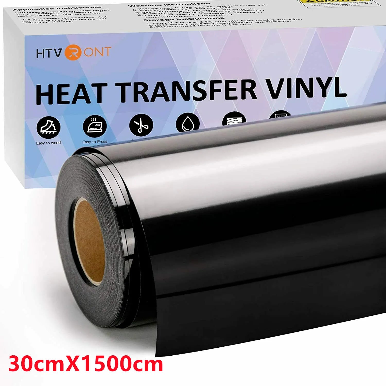HTVRONT 12"X20ft/50ft/30x1500cm Heat Transfer Vinyl Roll T-shirt Sticker Craft Iron