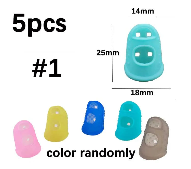 5pcs/Lot Multifunctional Silicone Thimbles Hollowed Out Breathable Protective Finger Sleeve