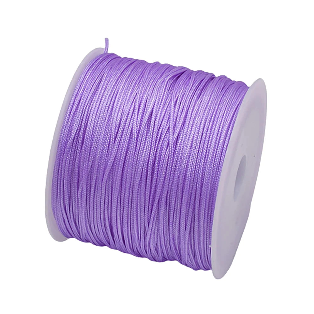 50Yds 0.8mm Nylon Cord For Jewelry Beading Braided Nylon Satin String