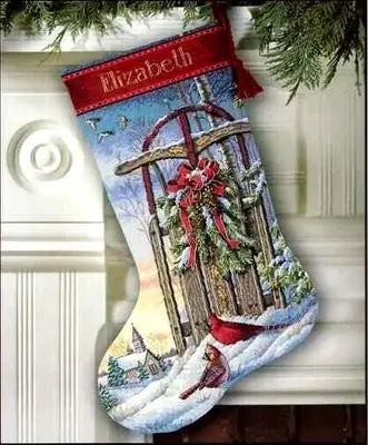 Christmas sock , 100% cotton threads Counted Cross stitch sets Kit 4