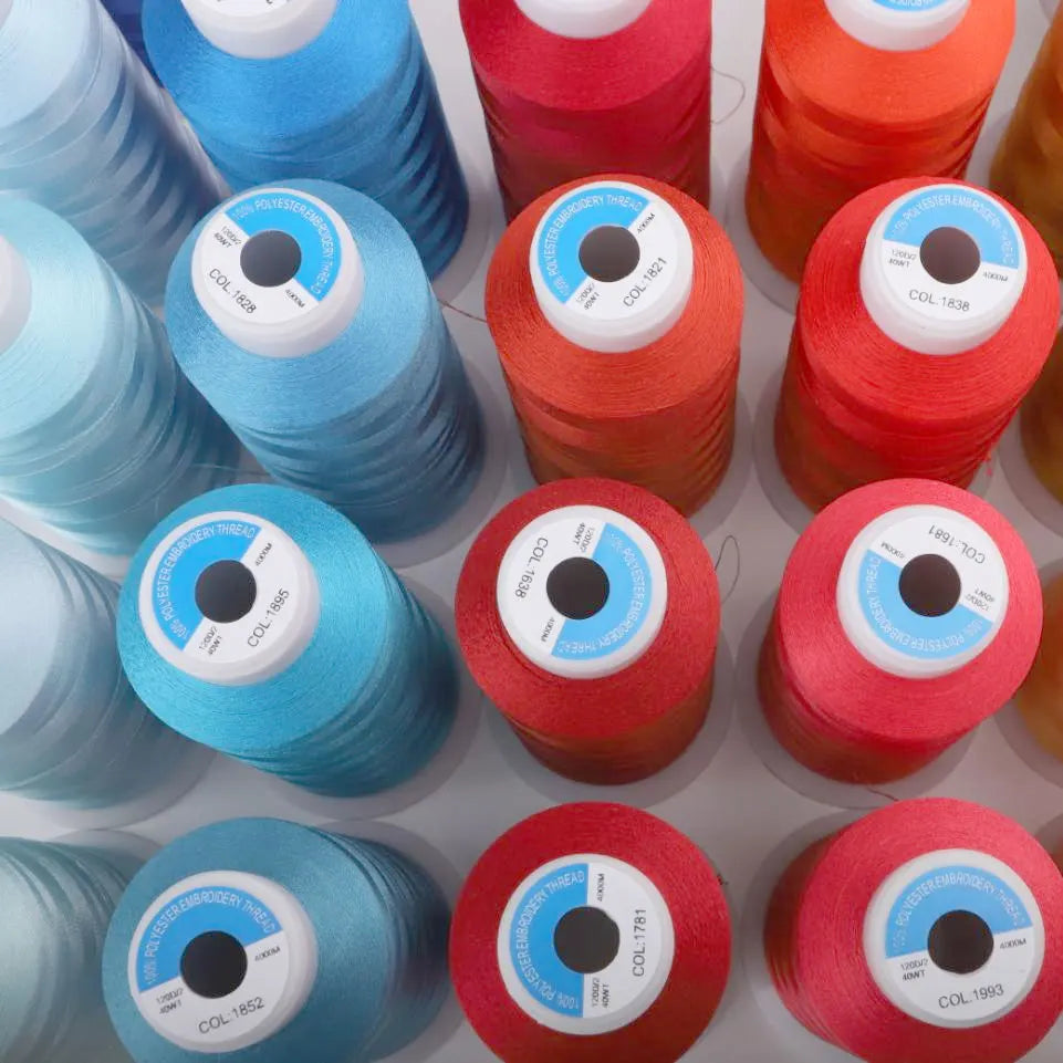 High Tenacity Polyester Embroidery Thread Big Roll 80 4000m Colors