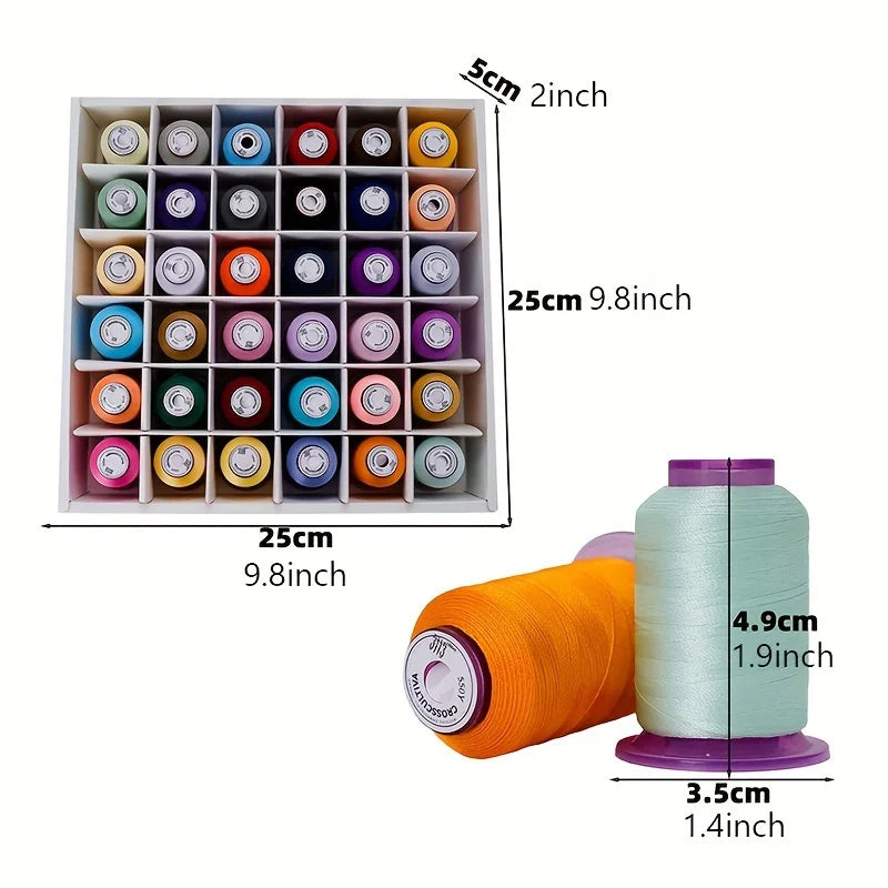 36Colors Embroidery Machine Thread Kit 550Y Computerized Embroidery Polyester Thread