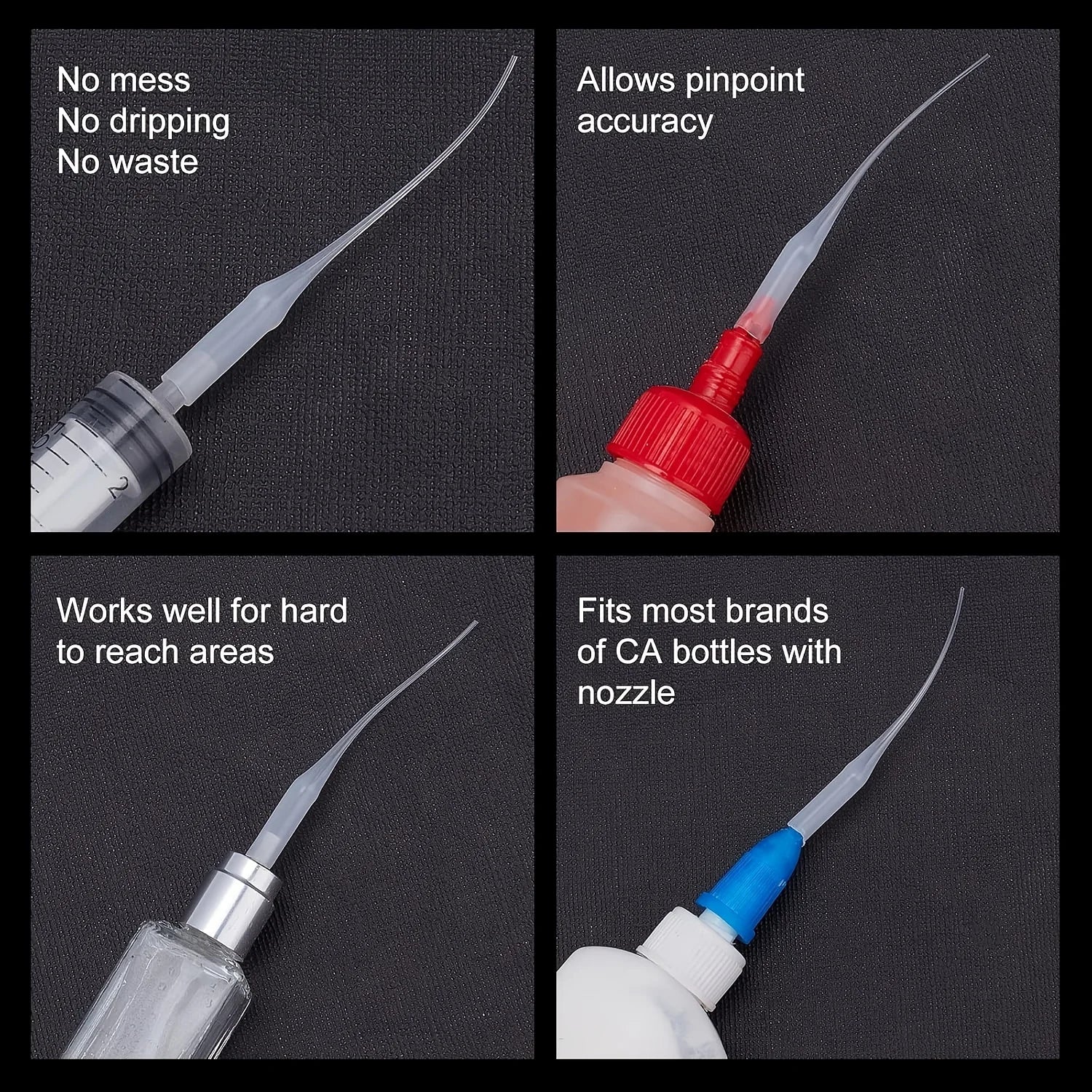 100Pcs Precision Glue Applicators, with Micro Tips and Extenders,Crafts