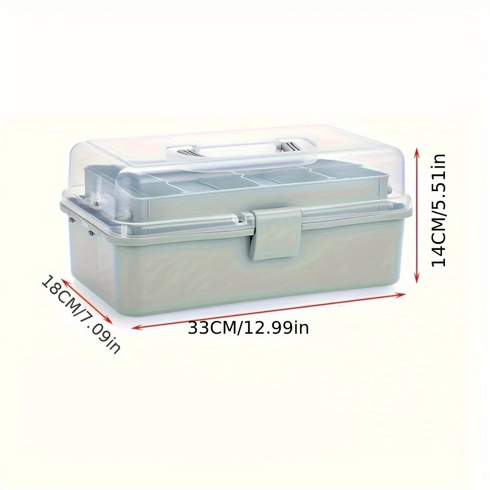 3-Layer Multipurpose Craft Organizers and Storage with Adjustable Dividers, Portable