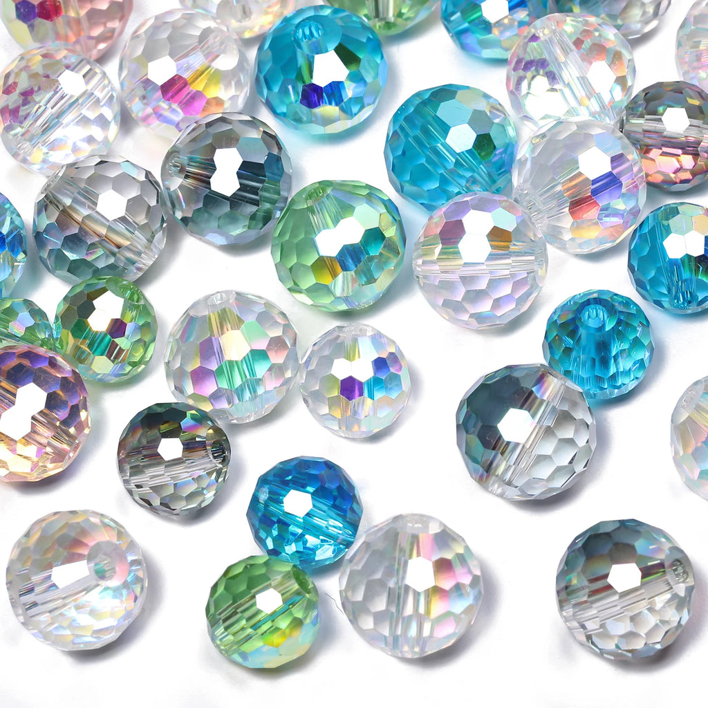 30-50pcs Vibrant Austrian Crystal Glass Beads 6-10mm Faceted Round Spacers