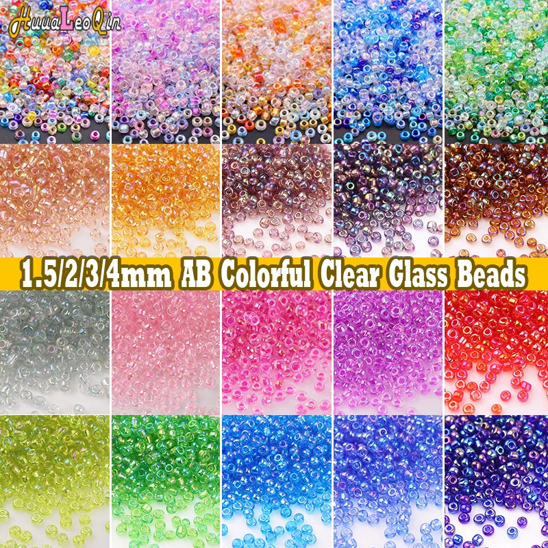 1.5mm-4mm Czech AB Colorful Glass Beads 15/0 12/0 8/0 6/0 Loose Seed beads