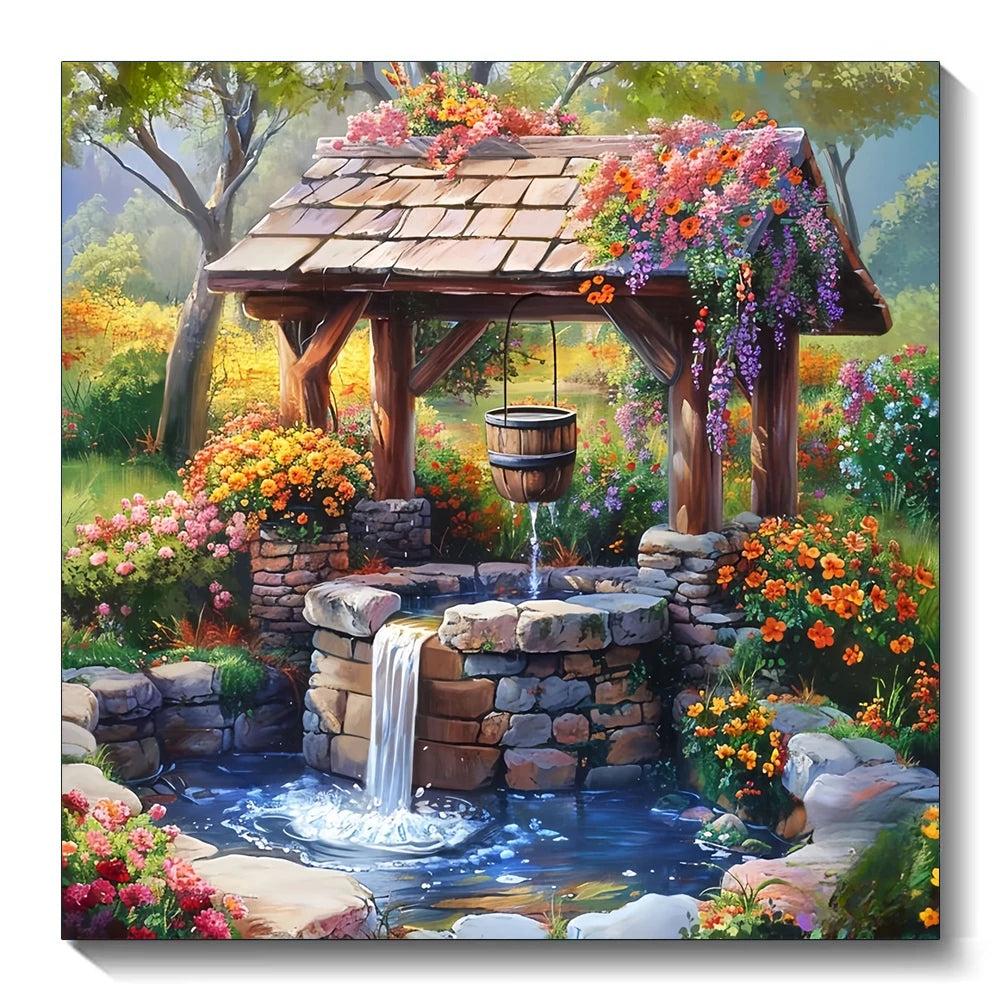 Full Square Round Diamond Mosaic House Landscape DIY Painting Town Ship New Arrival Embroidery Seaside Unique Gift