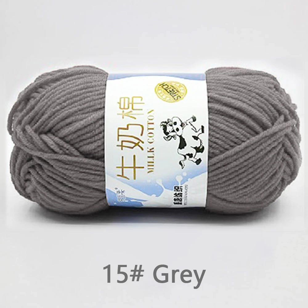 New 5Pcs colorful Soft Milk Cotton 5Ply Yarn Children, Adults