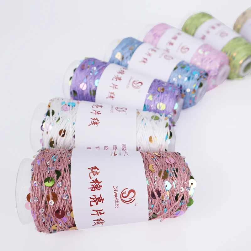3mm+6mm sequin thread, pure cotton, hand-woven DIY yarn, special price