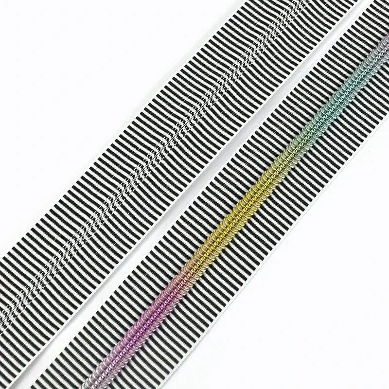 1/2/5Meters 5# Stripe Sewing Coil Zipper for Nylon Zips Bags Garment Decor Zip Tape By Meter Zippers Repair Kit DIY Accessories