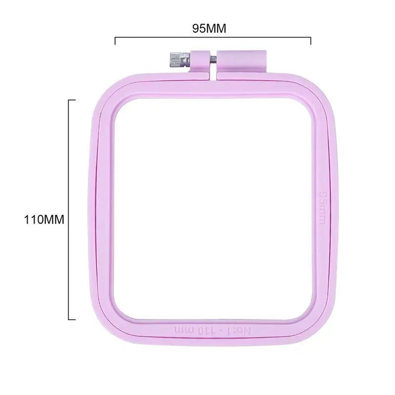 Plastic DIY Embroidery Hoops Square Shape Cross Stitch Frame Ring