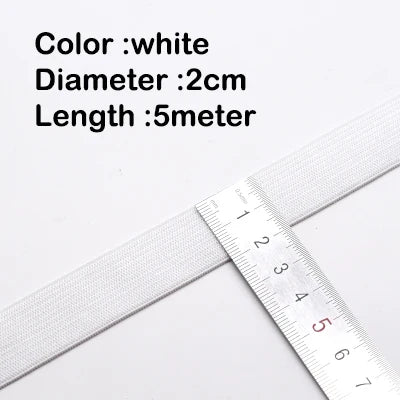 5Meters Sewing Elastic Band Heavy Stretch High Elasticity Knit White/black/10-60MM