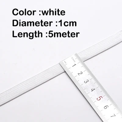 5Meters Sewing Elastic Band Heavy Stretch High Elasticity Knit White/black/10-60MM
