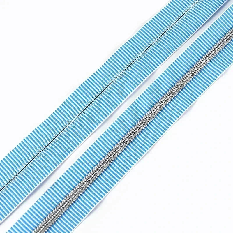 1/2/5Meters 5# Stripe Sewing Coil Zipper for Nylon Zips Bags Garment Decor Zip Tape By Meter Zippers Repair Kit DIY Accessories