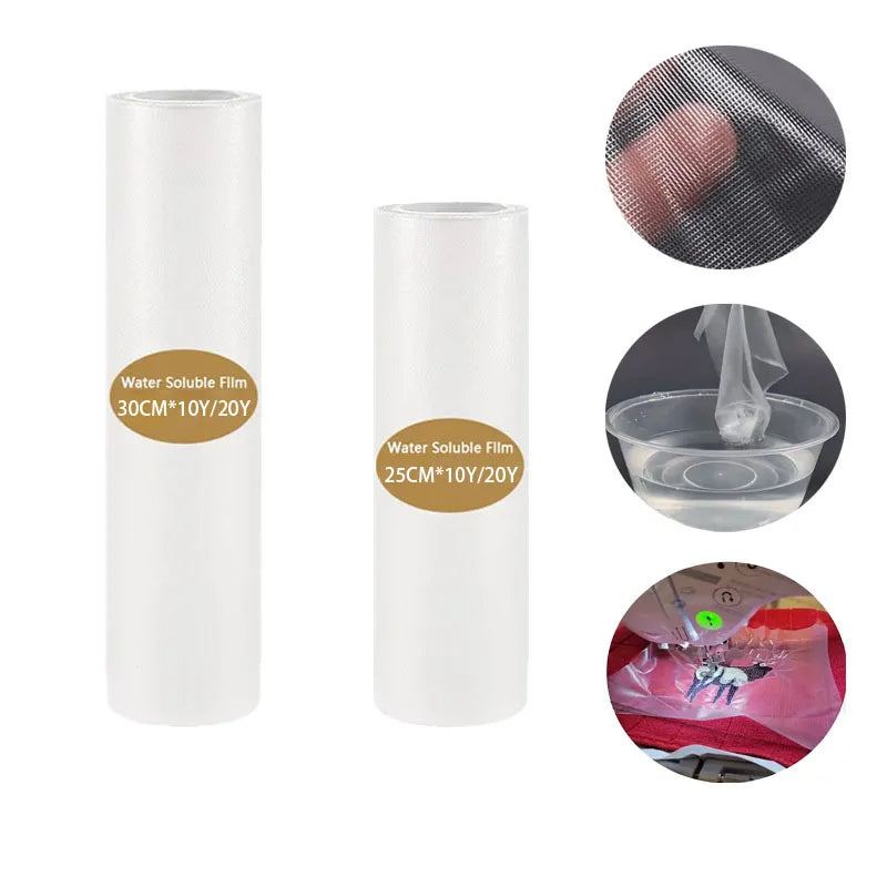 1Roll Washable Water-Soluble Embroidery Stabilizer Film Clear